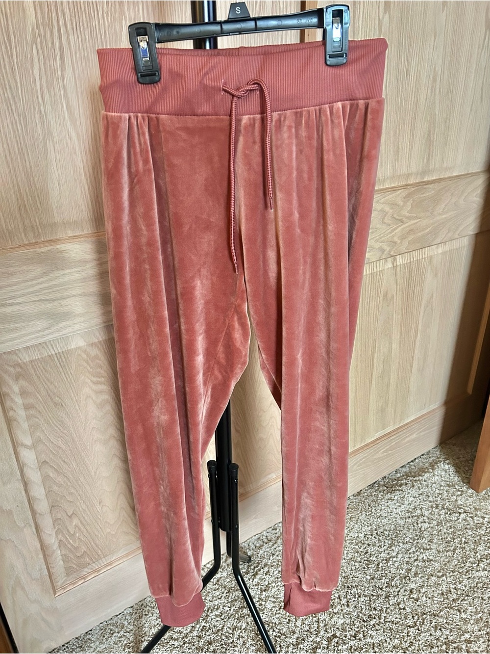 Dusty Rose Velour Joggers Size M